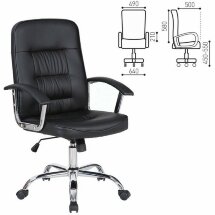 Кресло BRABIX &quot;Bit EX-550&quot;, хром, экокожа, черное, 531838