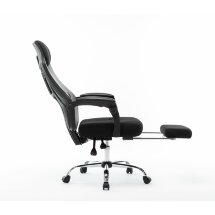 Кресло офисное / 007 NEW / full black черный пластик / черная ткань / черная сетка