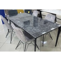 Стол NOTO 180 GLOSS STARLIGHT BLACK SOLID CERAMIC/ BLACK М-City
