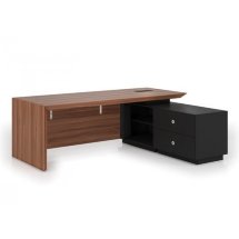 NTM 22A (T) Стол письменный с тумбой Teko + Шпон Walnut TA32A (Лиственница)