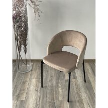 Стул AGNES BLUVEL-40 бежевый, черный каркас М-City