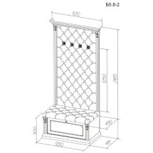 Прихожая с обувницей и полкой Б5.8-5 банкетка, вешалка орех с шоколадом