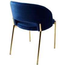 Стул AGNES BLUVEL-86 NAVY BLUE, золотой каркас М-City