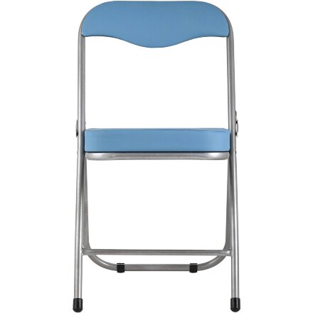 Стул складной Stool Group ДЖОН голубой обивка из экокожи на хромированном каркасе из металла 