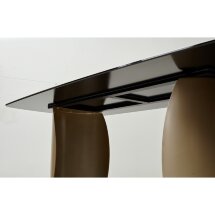 Стол BRONTE 220 KL-188 Контрастный мрамор матовый, итальянская керамика/ Шампань, ®DISAUR