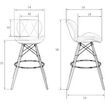 Стул барный BUTTERFLY BAR ножки светлый бук, цвет белый