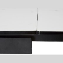 Стол ALEZIO 160 BIANCO TL-45 Белый мрамор матовый, испанская керамика/ черный каркас, ®DISAUR