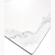 Стол ALEZIO 160 BIANCO TL-45 Белый мрамор матовый, испанская керамика/ черный каркас, ®DISAUR