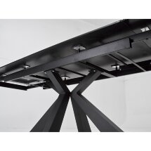 Стол ALEZIO 160 BIANCO TL-45 Белый мрамор матовый, испанская керамика/ черный каркас, ®DISAUR