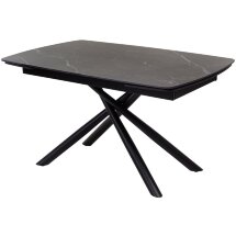 Стол RIVOLI 140 MATT BLACK MARBLE SOLID CERAMIC / BLACK, ®DISAUR