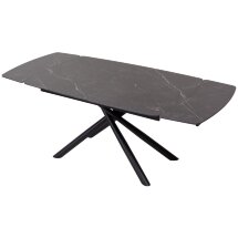 Стол RIVOLI 140 MATT BLACK MARBLE SOLID CERAMIC / BLACK, ®DISAUR