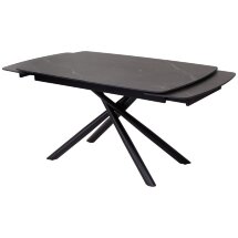 Стол RIVOLI 140 MATT BLACK MARBLE SOLID CERAMIC / BLACK, ®DISAUR