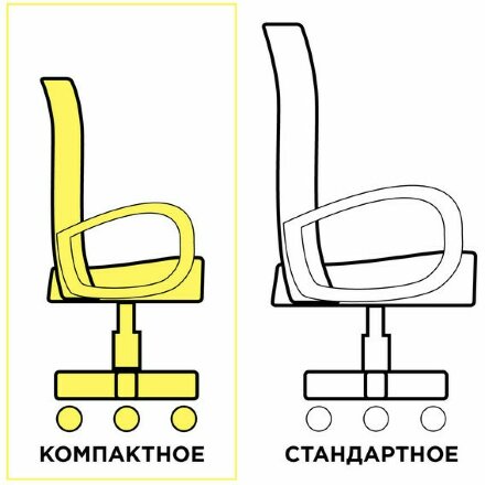 Кресло компактное BRABIX &quot;Smart MG-313&quot;, без подлокотников, черное, 531843 Черный