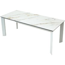 Стол CREMONA 160 KL-188 Контрастный мрамор / белый каркас, ®DISAUR