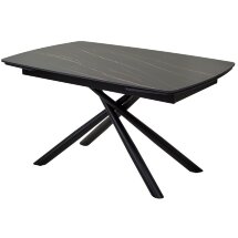 Стол RIVOLI 140 MATT GOLDEN BLACK SINTERED STONE/ BLACK М-City
