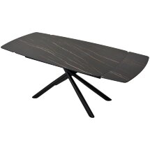 Стол RIVOLI 140 MATT GOLDEN BLACK SINTERED STONE/ BLACK М-City