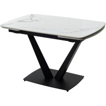 Стол ALATRI 120 GLOSS STATUARIO WHITE SINTERED STONE / BLACK М-City