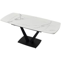 Стол ALATRI 120 GLOSS STATUARIO WHITE SINTERED STONE / BLACK М-City