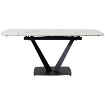 Стол ALATRI 120 GLOSS STATUARIO WHITE SINTERED STONE / BLACK М-City