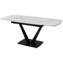 Стол ALATRI 120 GLOSS STATUARIO WHITE SINTERED STONE / BLACK М-City