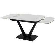 Стол ALATRI 120 GLOSS STATUARIO WHITE SINTERED STONE / BLACK М-City