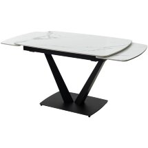 Стол ALATRI 120 GLOSS STATUARIO WHITE SINTERED STONE / BLACK М-City