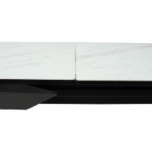 Стол CREMONA 160 KL-99 Белый мрамор матовый, итальянская керамика / черный каркас, ®DISAUR