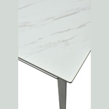 Стол CREMONA 160 KL-99 Белый мрамор матовый, итальянская керамика / черный каркас, ®DISAUR