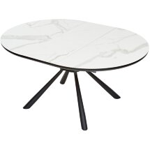 Стол VOLAND BIANCO TL-45 испанская керамика/ BLACK &quot;белый мрамор&quot; М-City