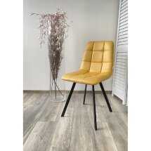 Стул CHILLI SQUARE HK017-19 глубокий желтый, PU/ черный каркас М-City
