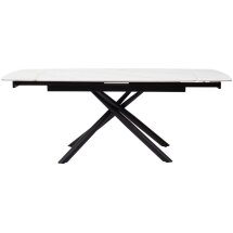 Стол RIVOLI 140 MATT WHITE MARBLE SOLID CERAMIC / BLACK, ®DISAUR