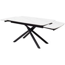 Стол RIVOLI 140 MATT WHITE MARBLE SOLID CERAMIC / BLACK, ®DISAUR