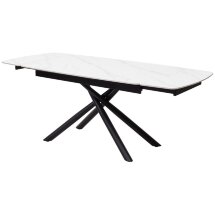 Стол RIVOLI 140 MATT WHITE MARBLE SOLID CERAMIC / BLACK, ®DISAUR