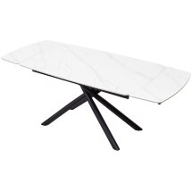 Стол RIVOLI 140 MATT WHITE MARBLE SOLID CERAMIC / BLACK, ®DISAUR