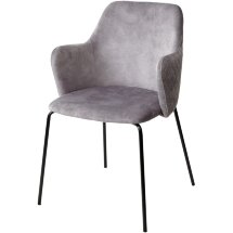 Стул AMARETTO VT5001-7 античный светло-серый, велюр без пальчикового эффекта / черный каркас, М-City