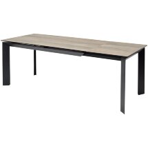 Стол CREMONA 180 KL-61 Под дерево, итальянская керамика / черный каркас, ®DISAUR