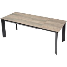 Стол CREMONA 180 KL-61 Под дерево, итальянская керамика / черный каркас, ®DISAUR