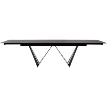 Стол RIETI 200 NERO KL-116 Черный мрамор матовый, итальянская керамика/ черный каркас, ®DISAUR