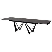 Стол RIETI 200 NERO KL-116 Черный мрамор матовый, итальянская керамика/ черный каркас, ®DISAUR