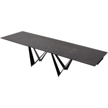 Стол RIETI 200 NERO KL-116 Черный мрамор матовый, итальянская керамика/ черный каркас, ®DISAUR
