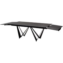 Стол RIETI 200 NERO KL-116 Черный мрамор матовый, итальянская керамика/ черный каркас, ®DISAUR