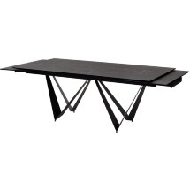 Стол RIETI 200 NERO KL-116 Черный мрамор матовый, итальянская керамика/ черный каркас, ®DISAUR
