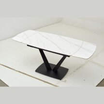 Стол ALATRI 120 MATT WHITE MARBLE SOLID CERAMIC / BLACK, ®DISAUR