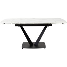 Стол ALATRI 120 MATT WHITE MARBLE SOLID CERAMIC / BLACK, ®DISAUR