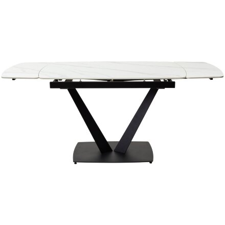 Стол ALATRI 120 MATT WHITE MARBLE SOLID CERAMIC / BLACK, ®DISAUR 