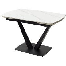 Стол ALATRI 120 MATT WHITE MARBLE SOLID CERAMIC / BLACK, ®DISAUR