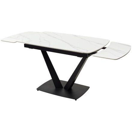 Стол ALATRI 120 MATT WHITE MARBLE SOLID CERAMIC / BLACK, ®DISAUR 