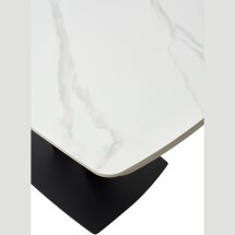 Стол ALATRI 120 MATT WHITE MARBLE SOLID CERAMIC / BLACK, ®DISAUR