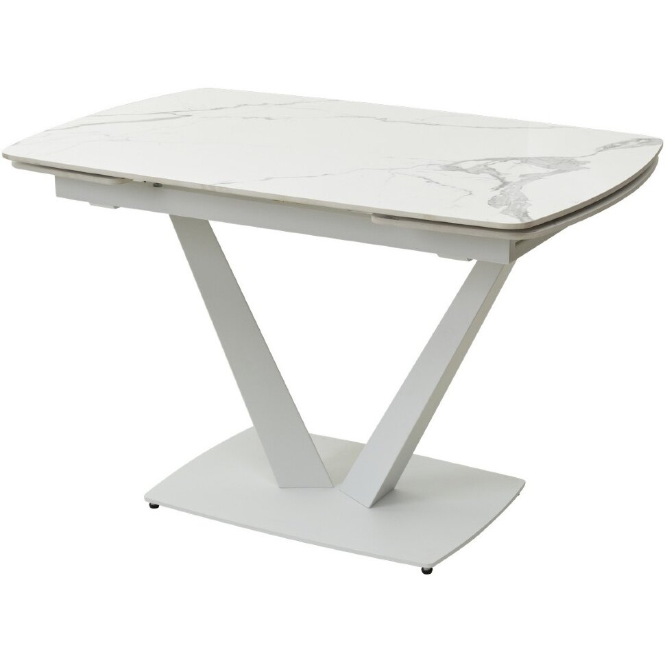 Стол ALATRI 120 GLOSS STATUARIO WHITE SOLID CERAMIC / WHITE, ®DISAUR Стол ALATRI 120 GLOSS STATUARIO WHITE SOLID CERAMIC / WHITE, ®DISAUR