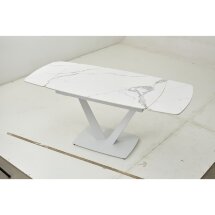 Стол ALATRI 120 GLOSS STATUARIO WHITE SOLID CERAMIC / WHITE, ®DISAUR
